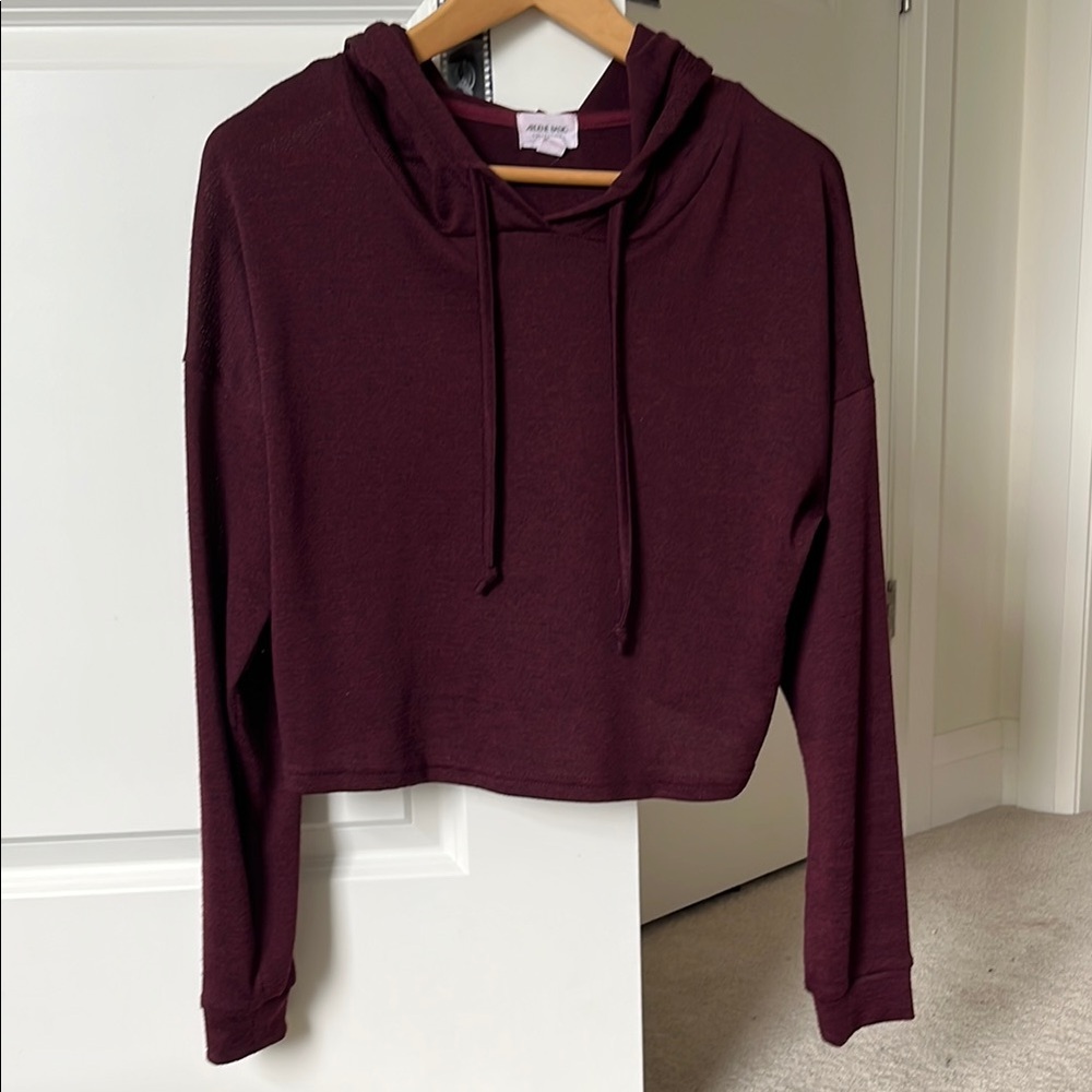 Women's Ardene Burgundy Cropped Hoodie